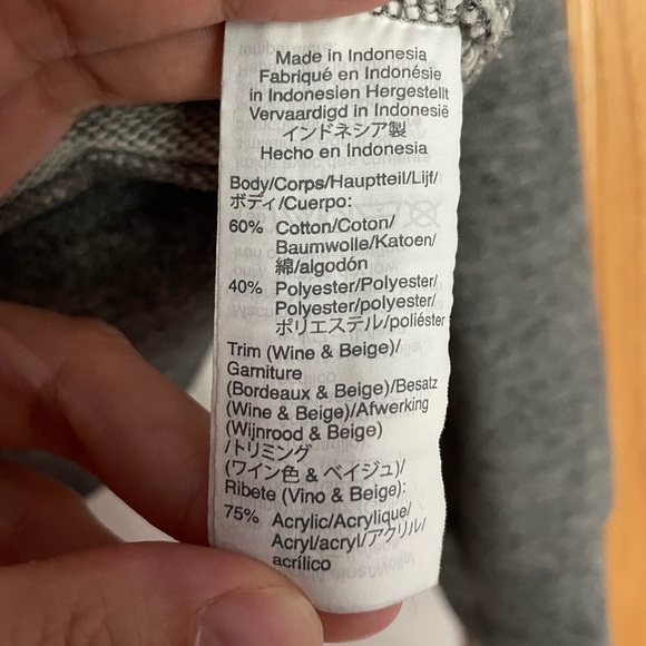 Madewell Embroidered-Trim Crop Sweatshirt Grey Size Small - Picture 6 of 7